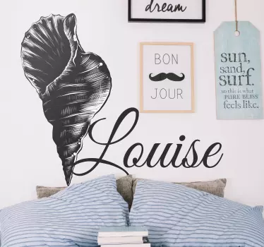 Autocolant personalizat scoică vintage scoică de mână - TenStickers