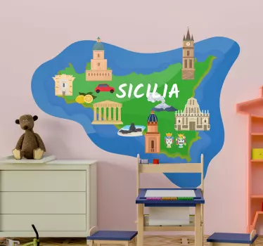 Autocolant sicilian frumos icoane oraș - TenStickers