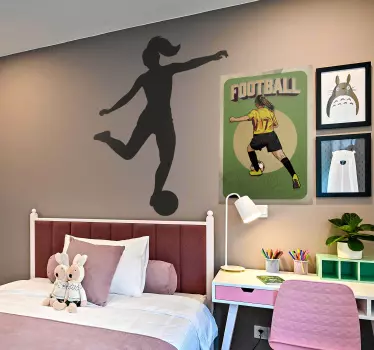 Autocolant silueta femeie fotbal - TenStickers