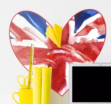 Autocolant steagul britanic inimă - TenStickers