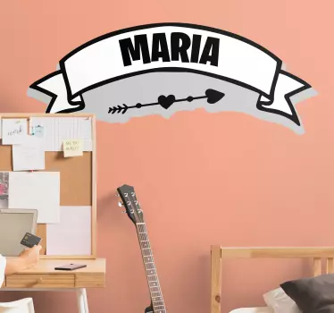 Autocolant pentru adolescent banner personalizat cu nume - TenStickers
