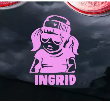 Autocolant urban baby girl baby in car - TenStickers