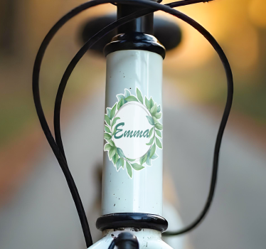 Autocolante biciclete frunze verzi cu nume - TenStickers