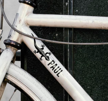 Autocolante biciclete gecko cu nume - TenStickers