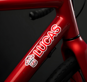 Autocolante Biciclete tricou de ciclism rosu personalizat - TenStickers