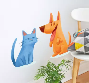 Autocolante de ilustrare pentru pisici și câini - TenStickers
