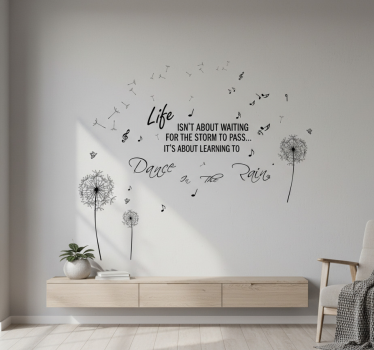 Autocolante de perete dansând motivațional în ploaie - TenStickers