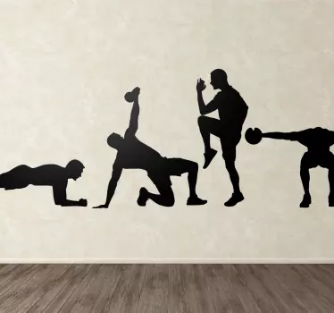 Autocolante de silueta fitness - TenStickers