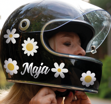 Autocolante motociclete design simplu de flori cu nume - TenStickers