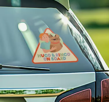 Autocolante pentru autoturisme copil și câine la bord - TenStickers