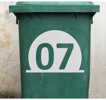 Autocolante pentru container coș de gunoi numerotat - TenStickers