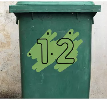 Autocolante pentru container număr de bin personalizabil - TenStickers