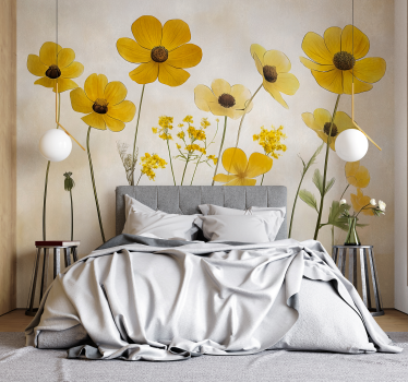 Autocolante pentru dormitor flori delicate de helenium - TenStickers
