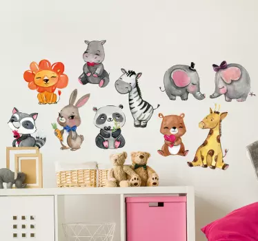 Autocolante pentru ilustrarea animalelor pentru copii - TenStickers