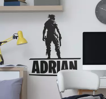 Autocolante de perete pentru jocuri video caracter de luptă cu nu - TenStickers