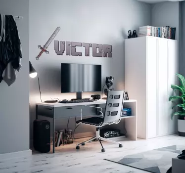 Autocolante de perete pentru jocuri video spada pixelului - TenStickers