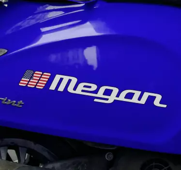 Autocolante pentru motociclete cu numele personalizat al steagulu - TenStickers