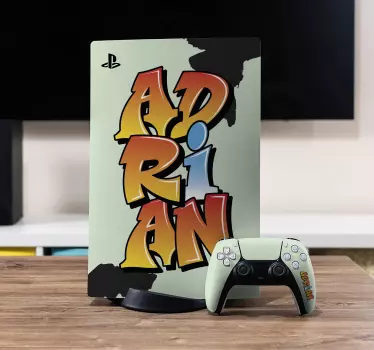 Autocolante pentru ps5 nume de graffiti colorat - TenStickers