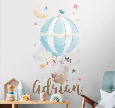Autocolante cu pătură balon cu aer cald cu animale - TenStickers