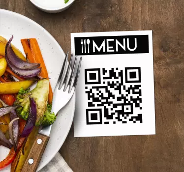 Autocolante cu pătură codul QR al meniuluiCodul QR al meniului tr - TenStickers