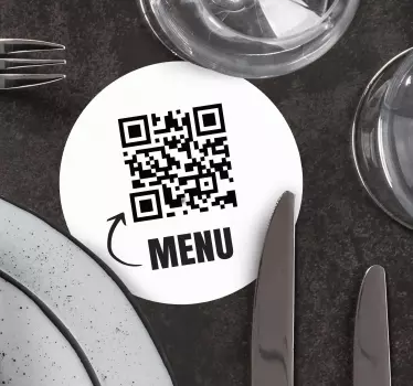 Autocolante cu pătură codul QR reprezintă un cod de bare bidimens - TenStickers