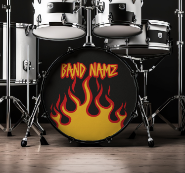 Autocolante cu pătură flames bass tobe - TenStickers