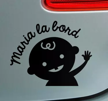 Baby on board monocolor silhouette baby in auto sticker - TenStickers