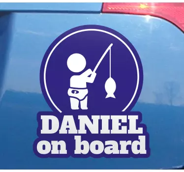 Băiat drăguț care pescuiește copilul în autocolant - TenStickers