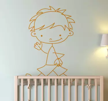 Baiat plin de fericire autocolant - TenStickers