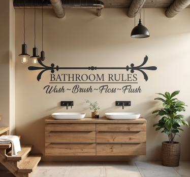Baie reguli text decal perete - TenStickers