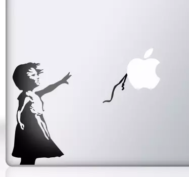 Băiețel fată cu autocolant cu balon macbook - TenStickers