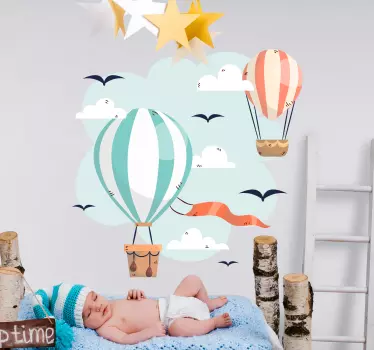 Baloane cu aer și nori autocolant de perete la domiciliu - TenStickers