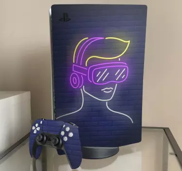 Bărbat care poartă cască de realitate virtuală playstation - TenStickers