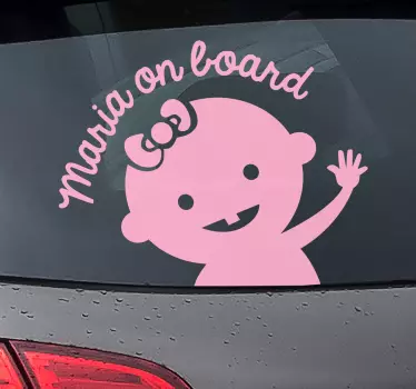 Bebeluș cu un arc cu bebeluș în autocolant auto - TenStickers