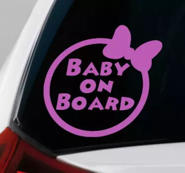 Baby minnie on board baby in car decal - TenStickers