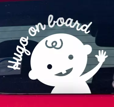 Bebeluș siluetă personalizată în autocolant auto - TenStickers