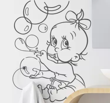 Bebelus suflând bule personaj decalcomanie - TenStickers
