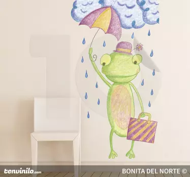 Broasca cu umbrela pentru copii umbrela - TenStickers