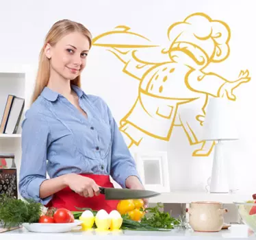 Bucătar servind autocolant de perete - TenStickers