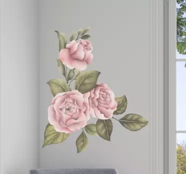 Bujor cadru floare decal perete - TenStickers