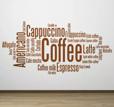 Cafenea concept autocolant de perete - TenStickers
