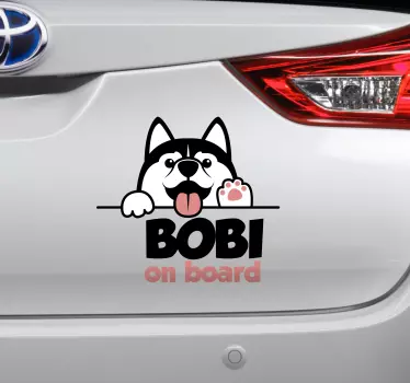 Câine cu autocolant cu nume personalizat - TenStickers