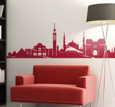 Cairo egypt skyline autocolant cameră de zi perete decor - TenStickers