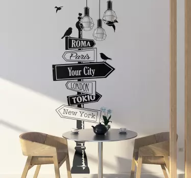 Cântați cu decal de perete de locație personalizată - TenStickers