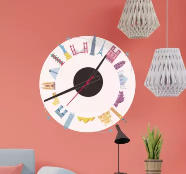 Ceas de monumente celebre autocolant ceas - TenStickers
