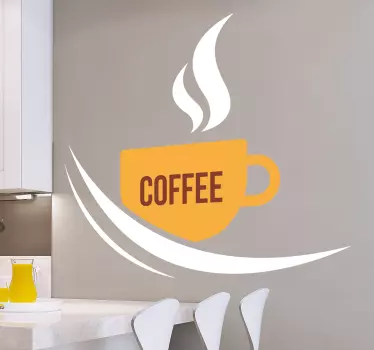 Ceașcă de autocolant de perete de cafea - TenStickers