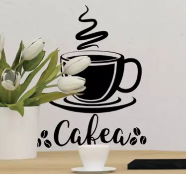 Ceașcă de autocolant de perete de cafea - TenStickers