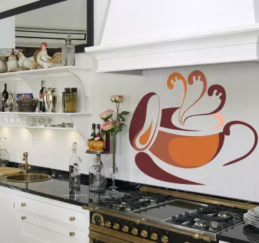 Ceașcă de cafea elegantă ilustrare decal - TenStickers