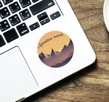 Cerc aventură așteaptă autocolant laptop - TenStickers