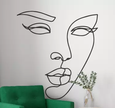 Chipul femeii decalaj oameni minimalisti - TenStickers